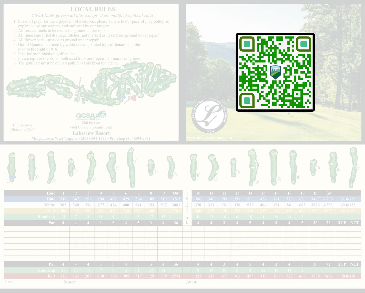 score card with qr code